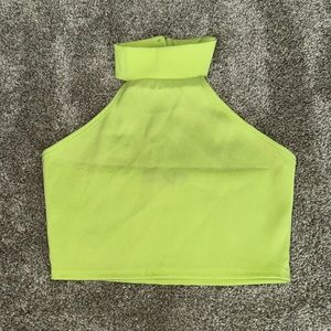 PrettyLittleThing Neon Green Halter Top